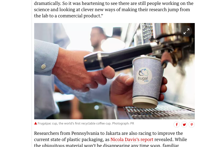 The Guardian features Frugalpac